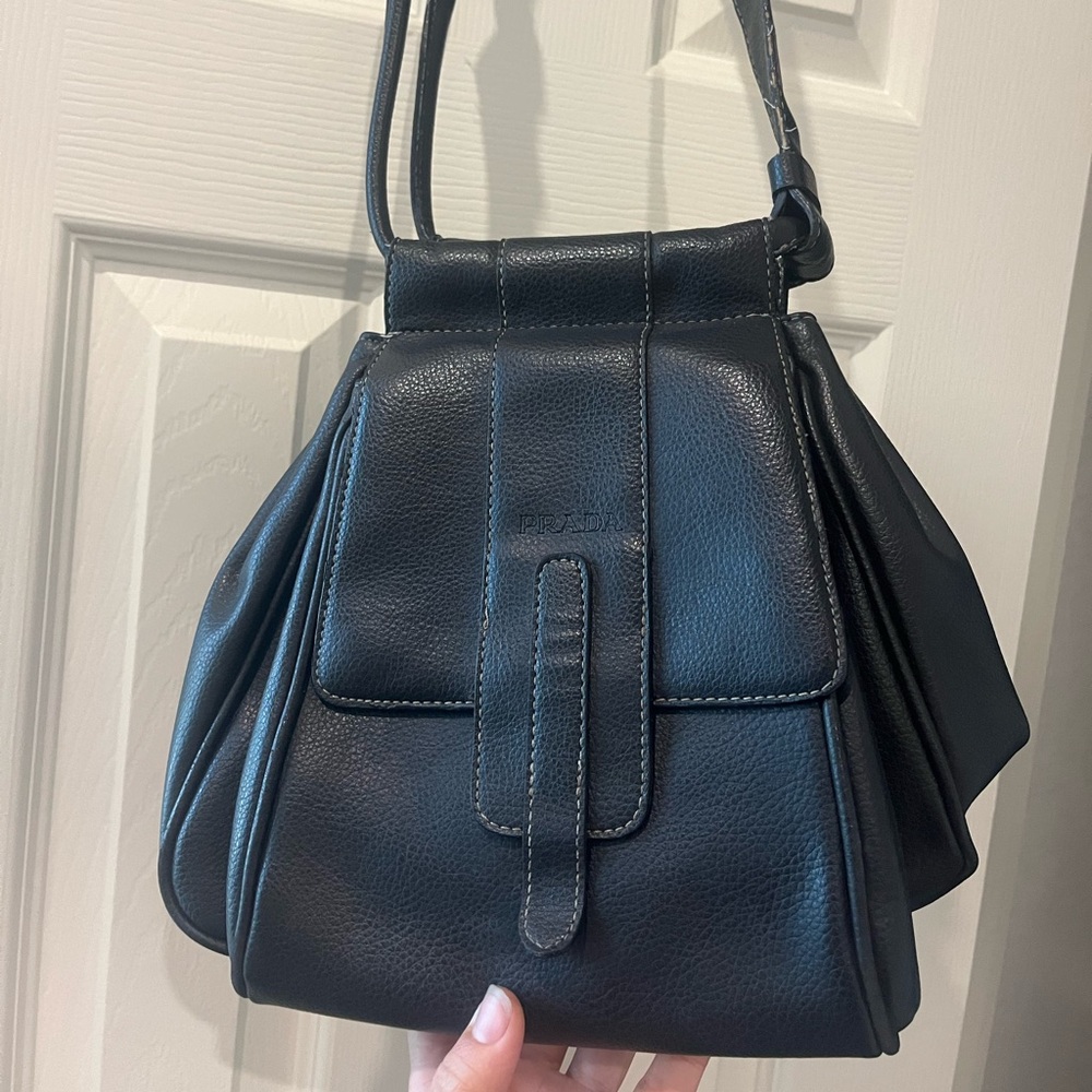 Prada Black Leather Shoulder Bag
